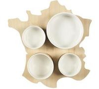 Planche apéro "bistrot" en bois de la carte de France avec 4 coupelles céramique blanc - - ALTOBUY Multicolore
