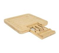 Planche apéro en bambou avec tiroir coulissant et couteaux à fromage inclus - - ALTOBUY Beige