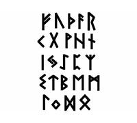 Planche autocollant sticker adhésif alphabet lettre rune runic viking vinland