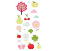 Planche De 19 Autocollants Nuage Et Fruits - Stickers Nuage - Puffies Enfant