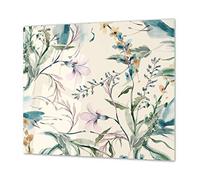 Planche de cuisine en VERRE trempé - Planche à découper en verre - Couvre-plaques de cuisson - UNE PIÈCE (60x52 cm) ou DEUX PIÈCES (30x52 cm chacune) ;D06 Série Fleurs : Dessin 11