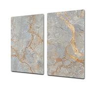 Planche de cuisine en VERRE trempé - Planche à découper en verre - Couvre-plaques de cuisson - UNE PIÈCE (60x52 cm) ou DEUX PIÈCES (30x52 cm chacune); D22 Billes 2 Série