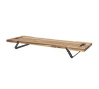 HOME DECO FACTORY - KA0322 Planche de Présentation en Acacia avec Pieds en Métal Noir - Conçu pour Apéritifs et Tapas - 55 cm - Couleur Marron et Noir