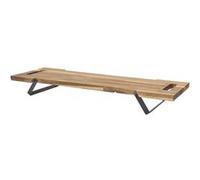 HOME DECO FACTORY - KA0322 Planche de Présentation en Acacia avec Pieds en Métal Noir - Conçu pour Apéritifs et Tapas - 55 cm - Couleur Marron et Noir