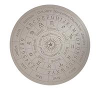 Planche de Radiesthésie Française 20cm avec Lettres, Chiffres, Oui Non, Mois, Jours, Signes astrologiques - Support pour Pendule Divinatoire et Guidance Spirituelle