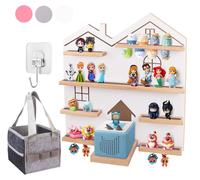 Planche de rangement Tonie, blanche, pouvant accueillir jusqu'à 35 figurines, à fixer au mur, en bois de hêtre, de forme maison