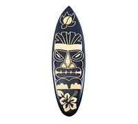 Planche de surf murale en bois motif Tiki 50cm | Idéale chambre d'Ado !