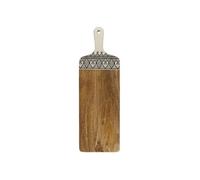 Planche en bois de manguier avec motif mandala noir (L58cm) - MANGO -