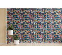 Planche Murale Cuisine Retro Style Impermeable Salle de Bain Souple | Sticker mural PVC de haute qualite avec forte adherence. Format : 45x1200 cm. Parfait pour credence de cuisine et dosseret.