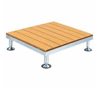 Plancher SuréLevé En Composite Bois-Plastique pour Terrasse Pelouse Jardin | Caillebotis Exterieur Dalle Bois pour Patio, Balcon, Jardin Et Piscine(Yellow)