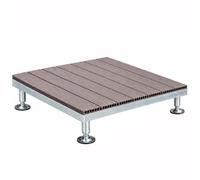 Plancher SuréLevé En Composite Bois-Plastique pour Terrasse Pelouse Jardin | Caillebotis Exterieur Dalle Bois pour Patio, Balcon, Jardin Et Piscine(Grey)