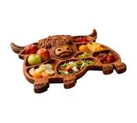 Planches à charcuterie en bois | En forme de vache - Plateau de service rustique - Pour collation, fruits, viande, fromage, légumes, maison, cuisine, table à manger, fête, réunion de famille