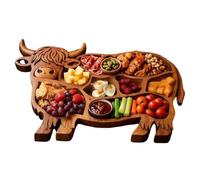 Planches à charcuterie en bois | Plateau de service en bois en forme de vache rustique pour fruits, viande, légumes, maison, cuisine, table à manger, banquet, pendaison de crémaillère en famille