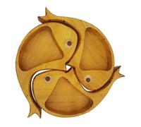 Planches à charcuterie, en forme de poisson, 20 x 20 cm, multi-usages, en bois naturel authentique, plateau de nourriture pour maison, restaurant, camping, buffet, pique-nique, mariage