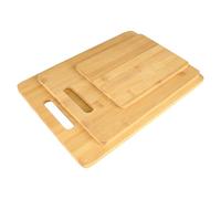 Planches à Découper en Bambou Naturel, Set de 3 | Planches de Cuisine en Bois, Avec Poignées et Rigole à Jus, Idéal pour Viande, Légumes, Pain et Apéritif, Haute Résistance