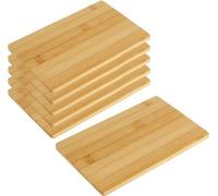 Planches à découper en bambou - Planches à pâtisserie en bois - Planches à découper, à râper et de présentation - Ustensiles de cuisine - Assiettes de service antibactériennes (lot de 6, 22 x 14 cm, b