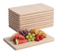 Planches à Découper en Bois Lot de 10 en Bois Massif 24 x 14 x 1,3 cm | 24 x 14 cm, Planches en bois de hêtre, Plus d’organisation, Lot de 10, Pour servir, Format compact