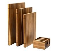 Planches À Découper Livres 3 Blocs De Découpe En Bois Avec Support
