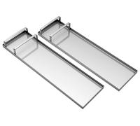 Planches à genoux pour béton - Planches coulissantes - Acier inoxydable - Lot de 2 - 73,2 × 20,3 cm - Coins arrondis - 1,2 mm - 50 kg par planche - Argent
