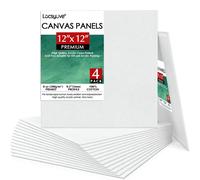 Planches De Toile Pour La Peinture, Lot De 4, 12x12 Pouces, Panneaux Carrés Vierges, 100% Coton, 8 Oz Gesso