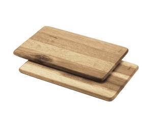 Planchette, bois d'acacia, rectangulaire, set de 2