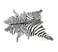 Plancholo Grand tapis en fausse fourrure de zèbre pour chambre à coucher, salon, décoration occidentale, 1,5 x 2 m, noir et blanc