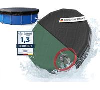 Planenfux® Bâche de piscine pour piscines rondes Ø 280 - 320 cm | Couverture de piscine 2 en 1 ronde en PE 200g/m² | Bâche d'été & d'hiver résistante aux UV (Ø 380 cm)