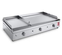 Planet Plancha Barbecue à Gaz Chef 80 Mix.L Acier Inoxydable 3 Brûleurs Lisse et Rainurée