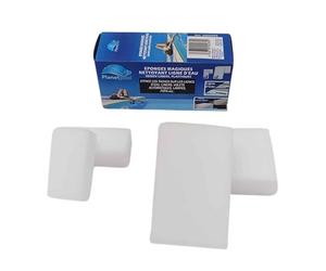Planet Pool Éponges Magique Nettoyantes - Spécial Ligne d'eau Et Skimmer Piscine - Efface Taches et Marques - Boite de 4 éponges Non abrasives - Fonctionne Aussi pour Mobilier Jardin Auto Moto Jardin