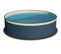 Planet Pool Piscine ronde à paroi en acier - Taille au choix - 90 cm de profondeur - Acier 0,3 mm anthracite - Film de 0,2 mm - Sable - Overlap 350 x 90 cm