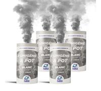 PLANETE FUMIGENE Fumigène en Pot 2 MINUTES couleur Blanc - Lot de 4 - Allumage à mèche, durée 120 secondes, fumigene couleur à poser au Sol - fumigene pot au sol Catégorie T1 - LIVRAISON 24/48H