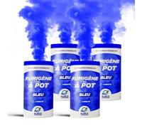 PLANETE FUMIGENE Fumigène en Pot 2 MINUTES couleur Bleu - Lot de 4 - Allumage à mèche, durée 120 secondes, fumigene couleur à poser au Sol - fumigene pot au sol Catégorie T1 - LIVRAISON 24/48H