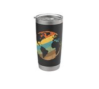 Planète terrestre rétro vintage Gobelet isotherme en acier inoxydable double paroi