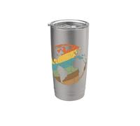 Planète terrestre rétro vintage Gobelet isotherme en acier inoxydable double paroi