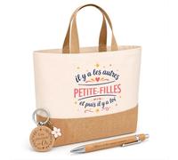 Planetee Cadeau Petite-filles les autres et toi | Coffret Kit Remerciement Femme Sac en Jute avec Porte-clés et Stylo Gravé