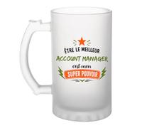 Planetee Chope de bière Meilleur Account Manager Super Pouvoir Idée Cadeau Crémaillère