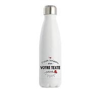 Planetee Gourde Isotherme personnalisable idée cadeau collègue Petite boisson Homme Adoré - Bouteille isotherme 500 ml Texte à personnaliser