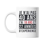 Planetee Mug 40 Ans Expérience Blanc