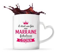 Planetee Mug anse coeurLouna Marraine fabuleuse Cadeau Annonce Grossesse