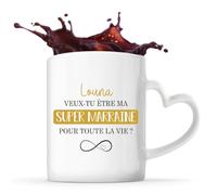 Planetee Mug anse coeurLouna Marraine pour la vie Cadeau Annonce Grossesse