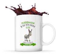 Planetee Mug Ce déménageur il est têtu comme un âne mais c'est pour ça qu'on l'adore | Tasse en Céramique 330 ml Recto Verso Passe au Lave-Vaisselle | Café Thé Bureau Maison