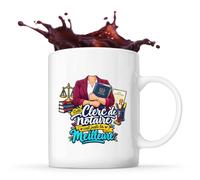 Planetee Mug Clerc de Notaire C'est juste la Meilleure Métier | Tasse en Céramique 330 ml Recto Verso Passe au Lave-Vaisselle | Café Thé Bureau Maison | Cadeau Collègue Anniversaire Noël