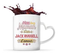 Planetee Mug coeur Fière Maman Jack Russell d'amour Cadeau Vanlife Propriétaire de Chien