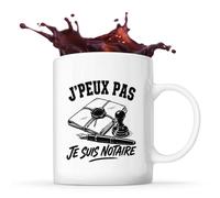 Planetee Mug J’peux pas je suis Notaire | Tasse en Céramique 330 ml Recto Verso Passe au Lave-Vaisselle | Café Thé Bureau Maison | Cadeau Collègue Anniversaire Noël
