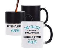 Planetee Mug magique thermoréactif une Formidable Collègue | tasse change couleur chaleur idée cadeau travail collègue départ retraite anniversaire Noël femme