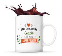 Planetee Mug meilleure Coach sportif Super pouvoir tasse café céramique cadeau femme anniversaire Noël maman collègue