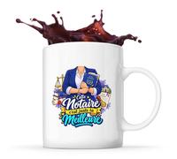 Planetee Mug Notaire C'est juste la Meilleure Métier | Tasse en Céramique 330 ml Recto Verso Passe au Lave-Vaisselle | Café Thé Bureau Maison | Cadeau Collègue Anniversaire Noël