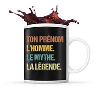 Planetee Mug prénom personnalisable Effet Vintage Homme Mythe Légende | Tasse personnalisée humour fun et drôle pour idée cadeau originale