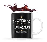 Planetee Mug prénom personnalisable Femme Propriété de | Tasse personnalisée humour fun et drôle pour idée cadeau originale