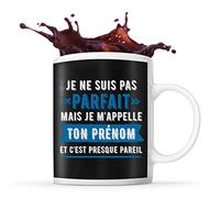 Planetee Mug prénom personnalisable Homme Parfait | Tasse personnalisée humour fun et drôle pour idée cadeau originale